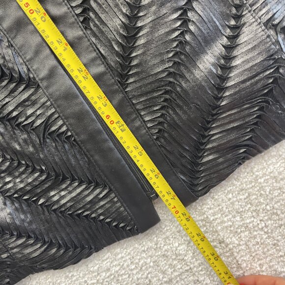 Picadilly Full Zip Jacket Black Moto Textured Mix-Media Women Sz XL Canada Made - Picture 8 of 13